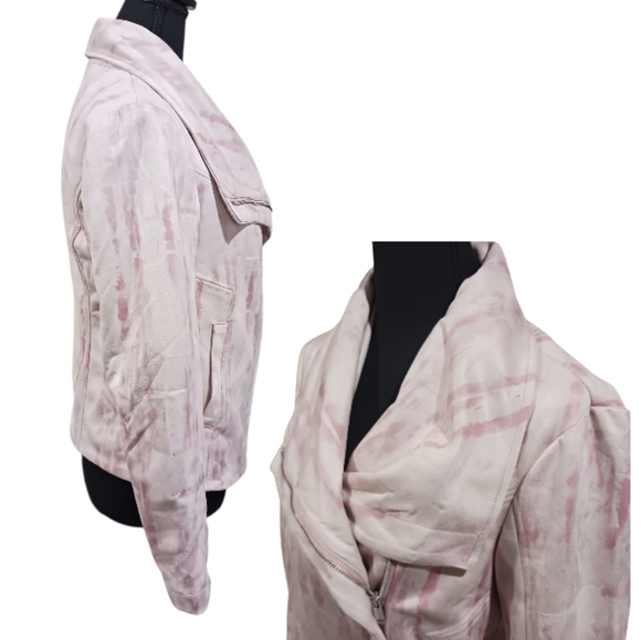 VENUS Tie Dye Faux Suede Moto Jacket - Picture 5 of 11